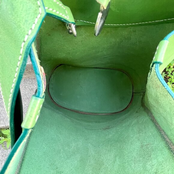 Dooney & Bourke Vintage Alto Pyramid Italy Rare Green Sling Backpack Bag - Picture 9 of 14